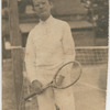 Lee Strasberg holding tennis racket during work with the Group Theatre
