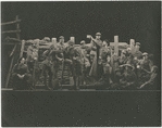Luther Adler (cup raised) and cast singing "All Hail Brittania and 'er Crown" in the stage production Johnny Johnson