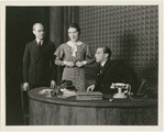Russell Collins, Ruth Nelson, and Luther Adler in the stage production Success Story