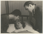 Ruth Nelson, Phoebe Brand (in bed) and Sanford Meisner in the stage production Case of Clyde Griffiths