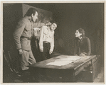 Herbert J. Biberman, Lee Strasberg, and Gale Sondegaard in the stage production Red Rust