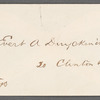 Envelope addressed to Evert A. Duyckinck Esq.
