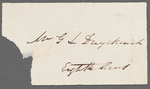 Letter to "My dear..." with card addressed Mr. G. L. Duyckinck