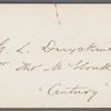 Letter to G. L. Duyckinck Esq. written January 5th