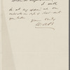 Note to Mr. Duyckinck