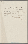 Note to Mr. Duyckinck