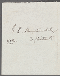 Letter to G. L. Duyckinck
