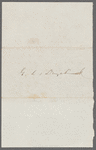 Note to G. L. Duyckinck