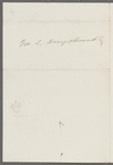 Letter to Geo. L. Duyckinck written December 27th