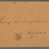 Envelope addressed to George L. Duyckinck at 109 Nassau (?) Street