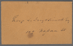 Envelope addressed to George L. Duyckinck at 109 Nassau (?) Street