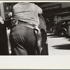 A deputy with a gun on his hip during the September 1935 strike in Morgantown, West Virginia