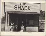 The Shack, a one time church; milk is dispensed here. Relief clients wait for hours, Scotts Run, [Monongalia County,] West Virginia