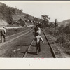 Scotts Run, [Monongalia County,] West Virginia, walking into town for relief food