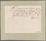 Sloughter, Henry. Fort William Henry. To Matthew Clarkson