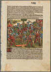 Double-sided page [fol. VIII, Rom als ein niiw wesen in höher eren stünd...(Horatii and Curatii)]