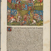 Double-sided page [fol. LXXVIII, Do nun die Samnites ho[s?]teu / dal: Papirius...(The Romans' humiliation by the Samnites)]
