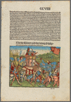 Double-sided page [fol. CC VIII, krigen funden werden. Darnach der künig Philippus... (Battle between the Romans and King Philip)]