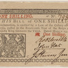 Hart, John. Paper money. One shilling. Signed