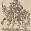 A Gentleman on Horseback Riding to the Left and Looking Right