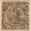 Initial C, with Bellerephon and the Chimera (?)