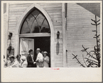 Linworth, Ohio. People leaving church
