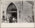 Linworth, Ohio. People leaving church