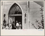 Linworth, Ohio. People leaving church
