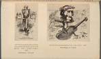 Offenbach-Karikatur anlässlich der Auffuhrung von "Vert-Vert," 1869; Offenbach-Karikatur von Gill, 1861