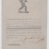 Document with a woodcut of a black male, signed in blank by Joao Ribero Braga