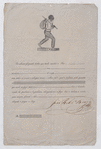 Document with a woodcut of a black male, signed in blank by Joao Ribero Braga