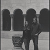 Man and woman at the Cloisters. New York, NY