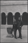 Man and woman at the Cloisters. New York, NY