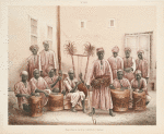 Negersklaven mit den Túmburah-orchester.
