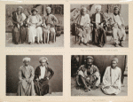 Pilger aus Baçrah [Ba.srah], Pilger aus Bahrain (in der Mitte ein Schêch aus Kabul), Pilger aus Zanzibar, Pilger aus Baghdad.