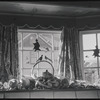 Windows with Halloween decorations