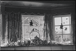 Windows with Halloween decorations