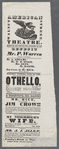 Broadside advertising Walnut Street Theatre (Philadelphia) production of Othello by William Shakespeare