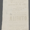 Broadside advertising Walnut Street Theatre (Philadelphia) production of Othello by William Shakespeare