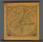 Map of the country thirty three miles around the city of New York