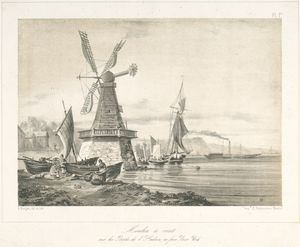 Moulin à vent sur les bords de l'Hudson, en face New-York. Pl. 1re.