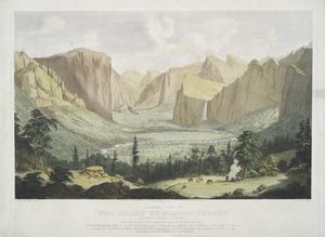 General view of the great Yo-Semite Valley Mariposa County, California.