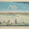 A south east view of the great town of Boston in New England in America.