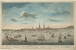 An east perspective view of the city of Philadelphia, in the province of Pensylvania, in North America; taken from the Jersey shore