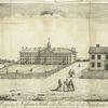 A north-west prospect of Nassau-Hall, with a front view of the presidents house, in New-Jersey