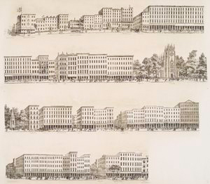 Panorama of Broadway in New York City.]