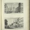 Coffee-House Slip (foot of Wall Street) ; Park Theatre-Park Row (Tammany Hall in the distance).