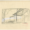 Pencil sketch of a set design for the stage production All Summer Long
