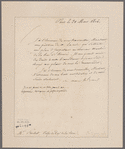 Talleyrand, Charles Maurice. Paris. To M. Strochot