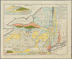 This colour'd map exhibits a general view of the economical geology of New York and part of the adjoining states